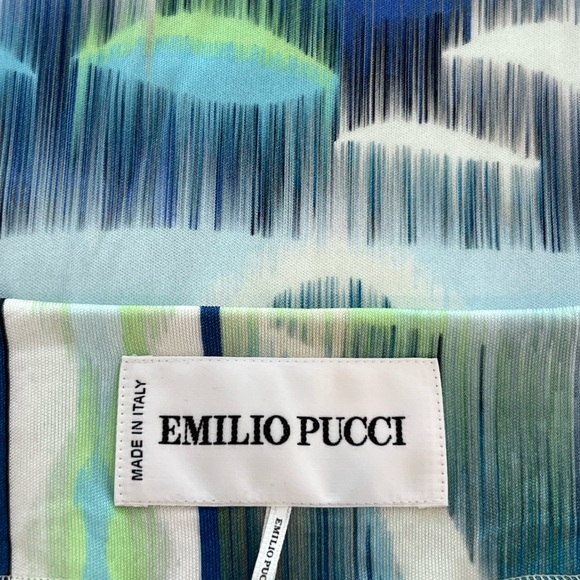 EMILIO PUCCI BLUE MULTI OCEAN PRINT DRESS MODEL 21RGO3 SIZE IT 40 / US 6 - Picture 16 of 16
